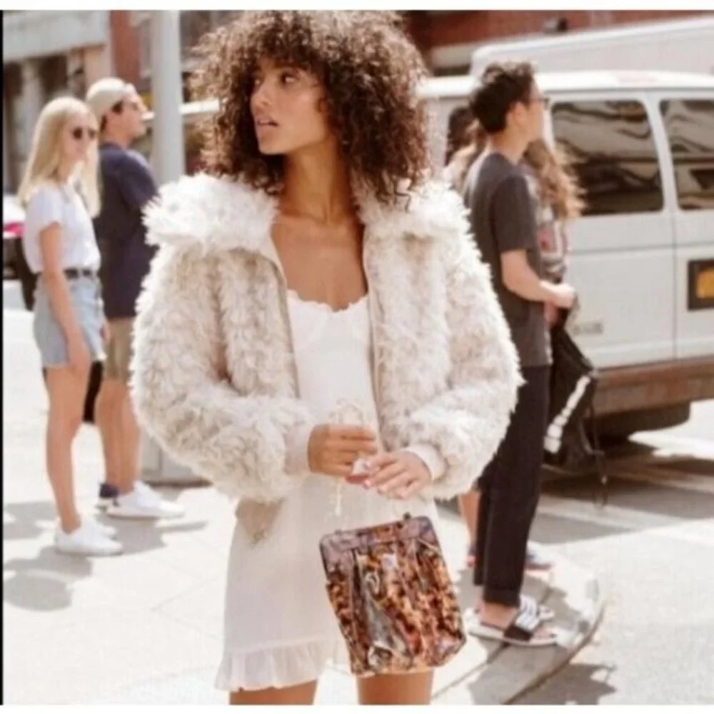 Reformation Freddie Faux Fur Bomber Jacket - Picture 3 of 7